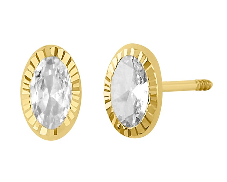Bisel Oval 5x3mm blanco diamantado / Oval bezel 5x3mm white diamond-cut - Troquelado / Stamping - Diamantado / Diamond Cut - Circonia / Zirconia - Rectos Circonia (Rectos/Biselados) / Cubic Zirconia (Bezel/Round)