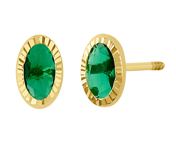 Bisel Oval 5x3mm verde diamantado / Oval bezel 5x3mm color diamond-cut - Troquelado / Stamping - Diamantado / Diamond Cut - Circonia / Zirconia - Rectos Circonia (Rectos/Biselados) / Cubic Zirconia (Bezel/Round)