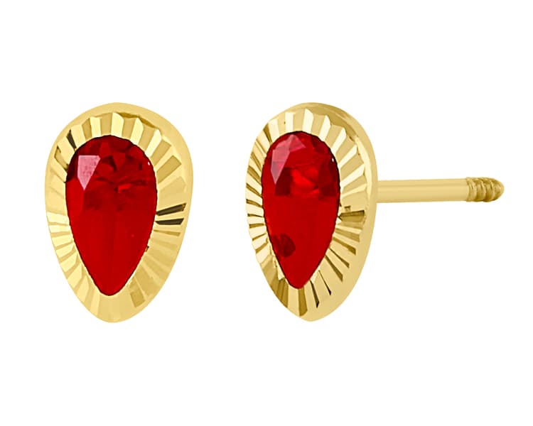 Bisel Pera 5x3mm ruby diamantado