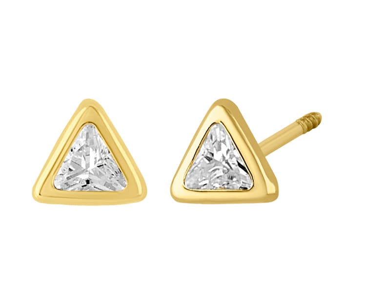 Bisel triángulo 3mm / 3mm triangle bezel - Troquelado / Stamping - Pulido / High Polish - Circonia / Zirconia - Rectos Circonia (Rectos/Biselados) / Cubic Zirconia (Bezel/Round)