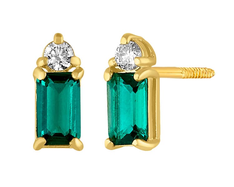 Doble EM 5x3 Esmeralda LG y LGD 0.06 TCW / Double EM 5x3 Emerald LG and LGD 0.06 TCW - Vaciado / Casting - Pulido / High Polish - Esmeralda / Diamante / Esmerald / Diamond - Rectos (Rectos/Biselados) / Cubic (Bezel/Round)