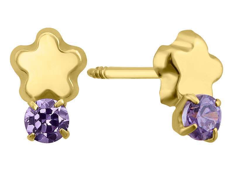 Mini Flor Basic con Circonia Amatista