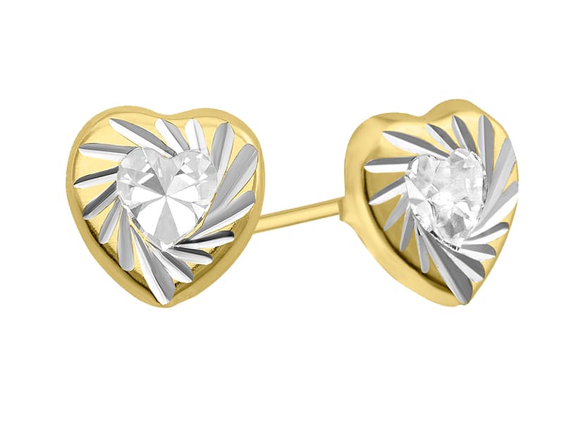 Corazón Brillante con Circonia / Diamond Cut Heart Cz - Troquelado / Stamping - Diamantado / Diamond Cut - Circonia / Zirconia - Rectos Circonia (Rectos/Biselados) / Cubic Zirconia (Bezel/Round)