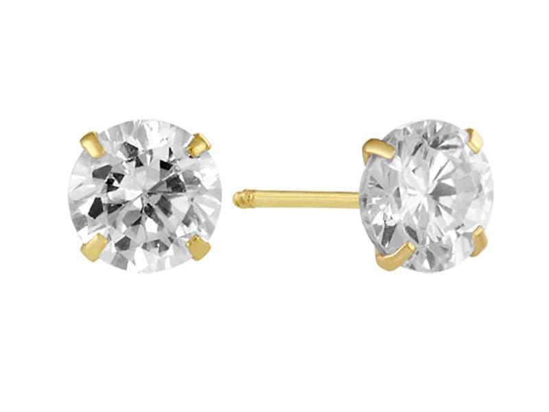 Recto 4mm / Cubic Zirconia 4mm - Troquelado / Stamping - Pulido / High Polish - Circonia / Zirconia  - Rectos Circonia (Rectos/Biselados) / Cubic Zirconia (Bezel/Round)