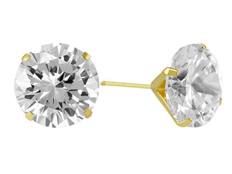 Recto 10mm / Cubic Zirconia 10mm - Troquelado / Stamping - Pulido / High Polish - Circonia / Zirconia  - Rectos Circonia (Rectos/Biselados) / Cubic Zirconia (Bezel/Round)
