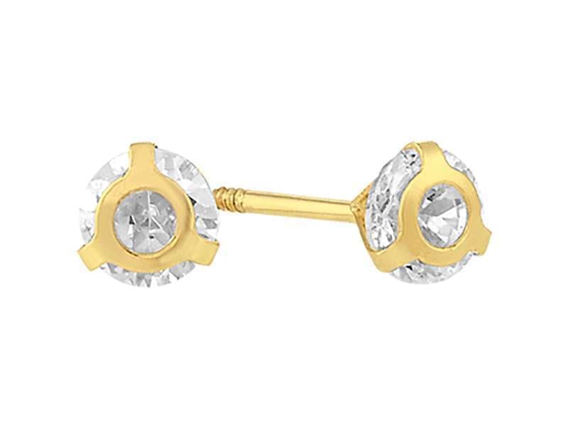 Recto Círculo 4mm / Cubic Zirconia Circle 4mm - Troquelado / Stamping - Pulido / High Polish - Circonia / Zirconia  - Rectos Circonia (Rectos/Biselados) / Cubic Zirconia (Bezel/Round)
