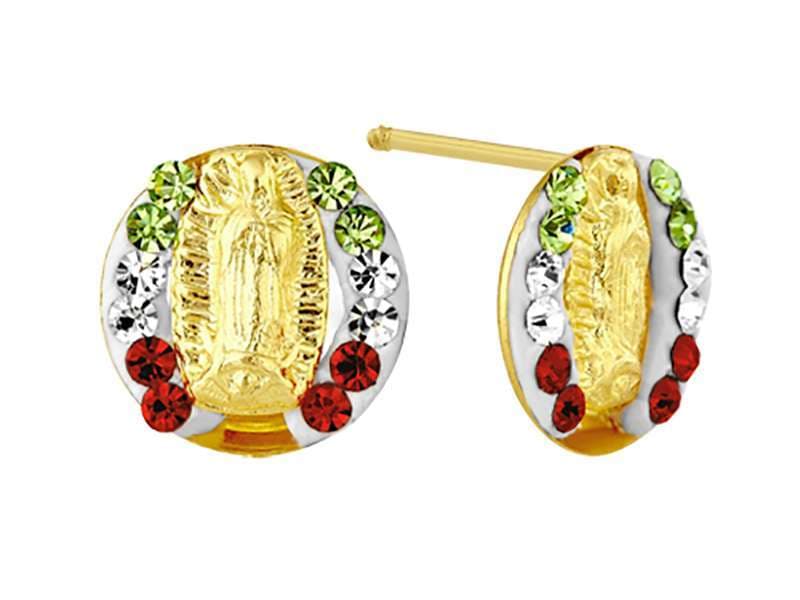 Virgen con Cristal MEX / Guadalupe Virgen with Crystal MEX - Troquelado / Stamping - Pulido / High Polish - Circonia / Zirconia  - Religiosos / Religious