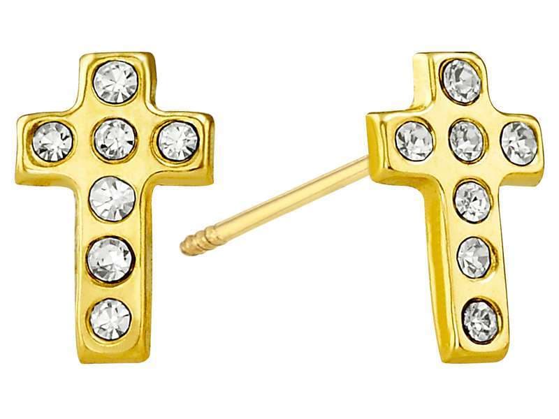 Cruz / Cross - Troquelado / Stamping - Pulido / High Polish - Circonia / Zirconia  - Religiosos / Religious