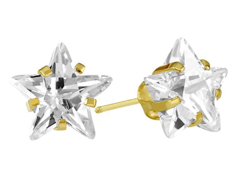 Recto Estrella 8X8 mm / Cubic Zirconia Star 8X8mm - Troquelado / Stamping - Pulido / High Polish - Circonia / Zirconia  - Rectos Circonia (Rectos/Biselados) / Cubic Zirconia (Bezel/Round)