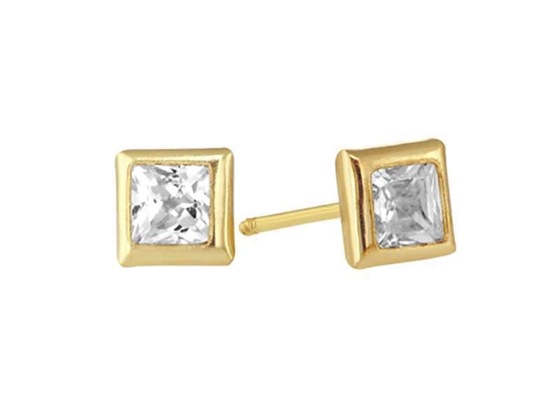 Recto Cuadrado Biselado 3X3mm / Square Cubic Zirconia 3X3mm Bezel - Troquelado / Stamping - Pulido / High Polish - Circonia / Zirconia  - Rectos Circonia (Rectos/Biselados) / Cubic Zirconia (Bezel/Round)