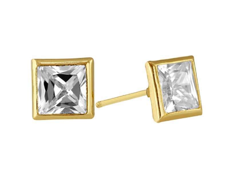 Recto Cuadradobiselado 5X5mm / Square Cubic Zirconia 5X5mm Bezel - Troquelado / Stamping - Pulido / High Polish - Circonia / Zirconia  - Rectos Circonia (Rectos/Biselados) / Cubic Zirconia (Bezel/Round)