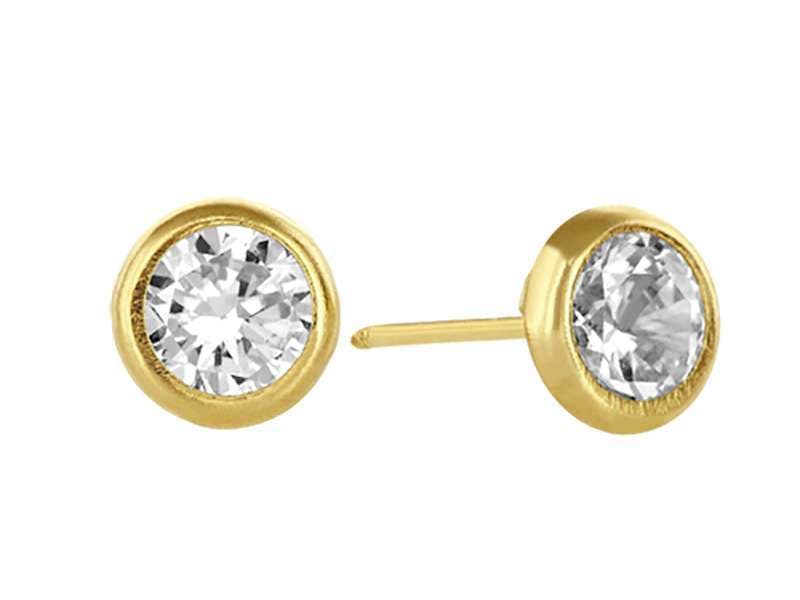 Recto Redondo Biselado 4mm / Round Cubic Zirconia 4mm Bezel - Troquelado / Stamping - Pulido / High Polish - Circonia / Zirconia  - Rectos Circonia (Rectos/Biselados) / Cubic Zirconia (Bezel/Round)