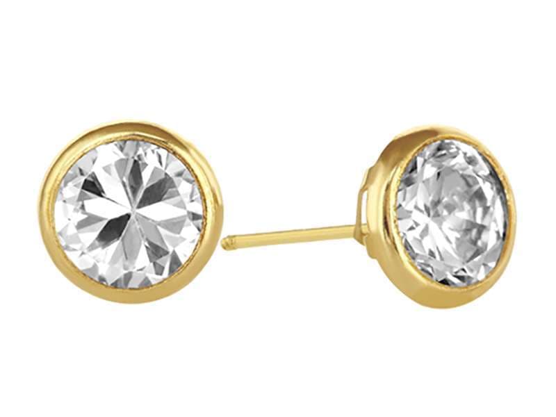 Recto Redondo Biselado 6mm / Round Cubic Zirconia 6mm Bezel - Troquelado / Stamping - Pulido / High Polish - Circonia / Zirconia  - Rectos Circonia (Rectos/Biselados) / Cubic Zirconia (Bezel/Round)