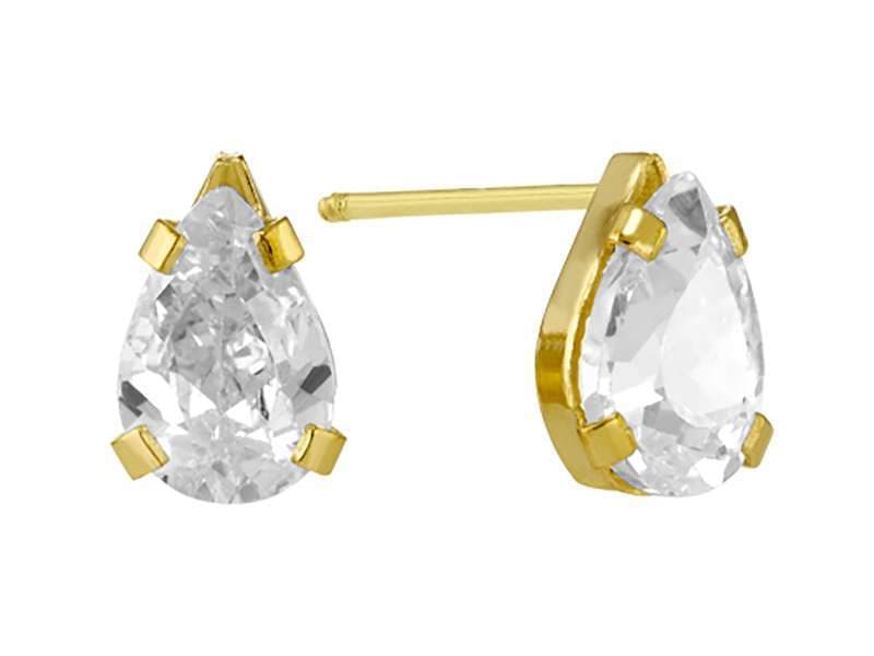 Recto Lágrima 6X4 mm / Cubic Zirconia Drop 6X4mm - Troquelado / Stamping - Pulido / High Polish - Circonia / Zirconia  - Rectos Circonia (Rectos/Biselados) / Cubic Zirconia (Bezel/Round)