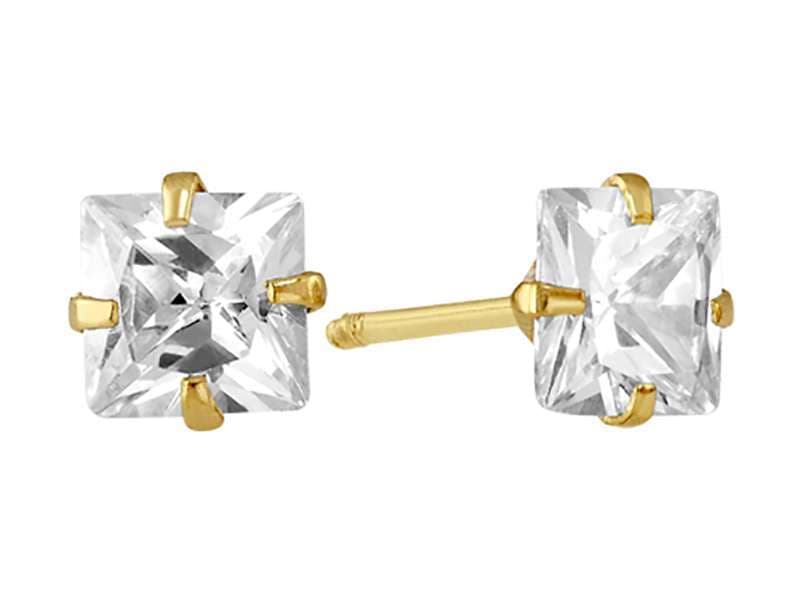 Recto Cuadrado 4X4 mm / Cubic Zirconia Square 4X4mm - Troquelado / Stamping - Pulido / High Polish - Circonia / Zirconia  - Rectos Circonia (Rectos/Biselados) / Cubic Zirconia (Bezel/Round)