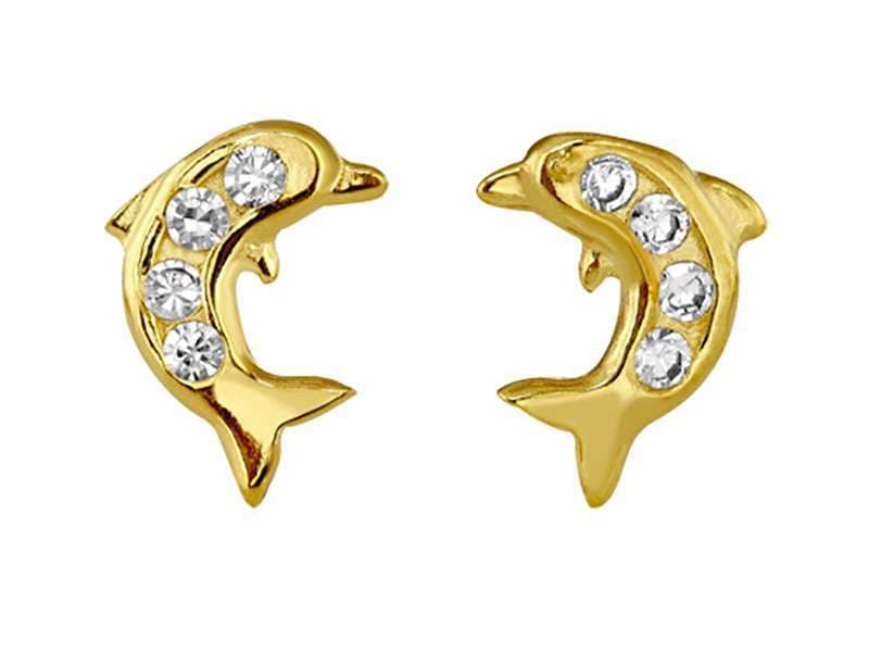 Delfín con Circonias / Dolphin W/Cubic Zirconias - Vaciado / Casting - Pulido / High Polish - Circonia / Zirconia - Animales / Animals