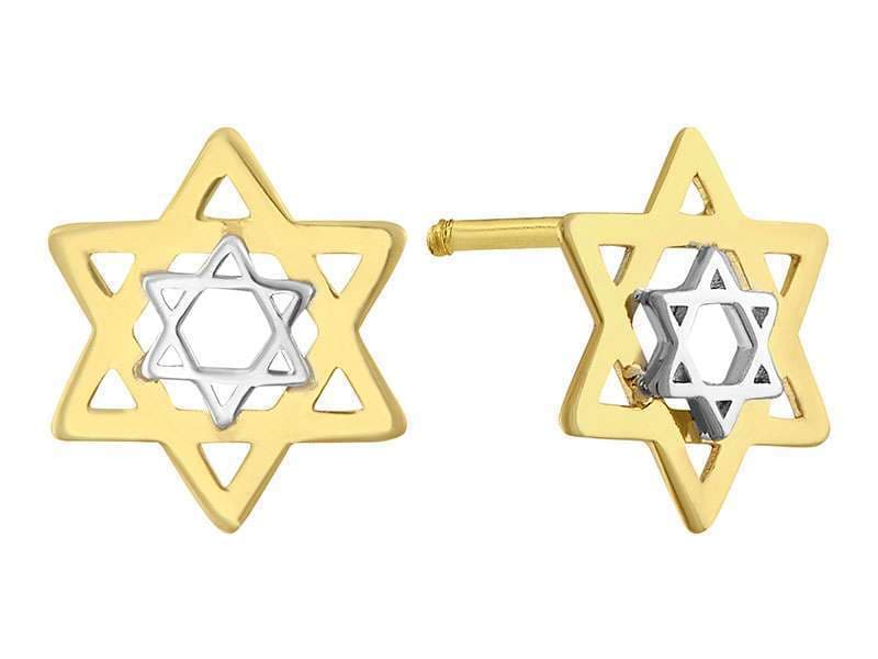 Estrella de David / Star of David with Center Star of David - Vaciado / Casting - Pulido / High Polish - Circonia / Zirconia  - Religiosos / Religious