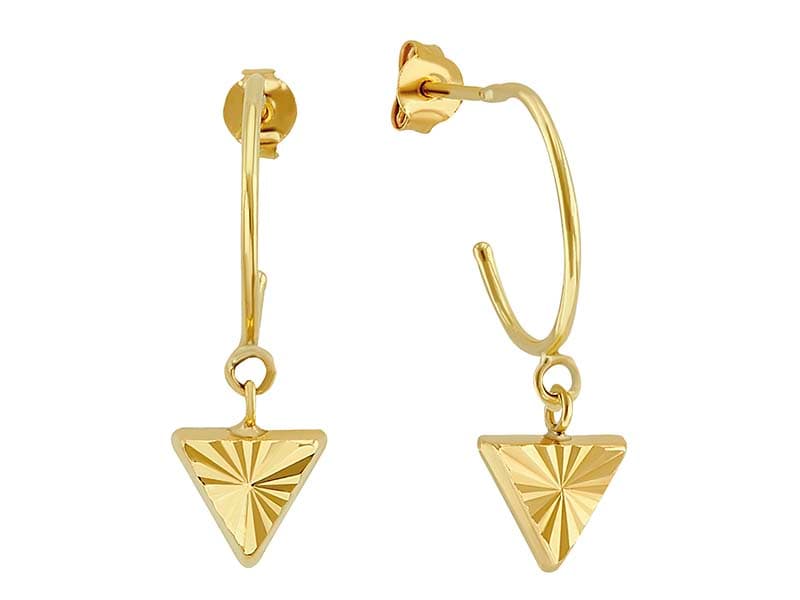 Media Arracada Con Tringulo Basic Diamantado / Half Hoop With Basic Diamond Cut Triangle - Troquelado / Stamping - Diamantado / Diamond Cut - N/A / N/A - Otros / Others