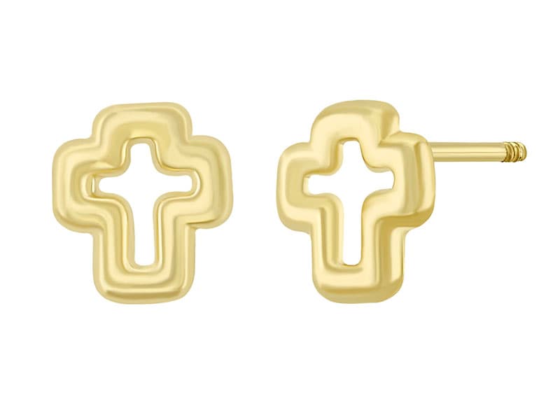 Cruz contorno / Small outline cross - Troquelado / Stamping - Pulido / High Polish - N/A / N/A - Religiosos / Religious