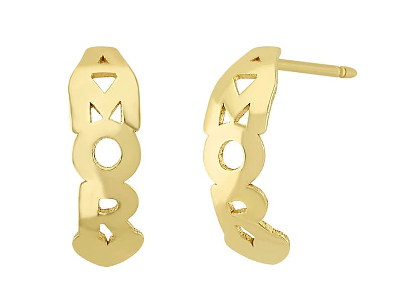 Amor palabra media arracada laser / Half huggie love word - Laser / Laser - Pulido / High Polish - N/A / N/A - Otros / Others
