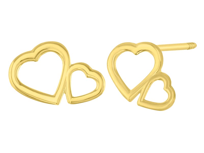 Corazones pegados / Stacked Hearts - Troquelado / Stamping - Pulido / High Polish - N/A / N/A - Corazones / Hearts