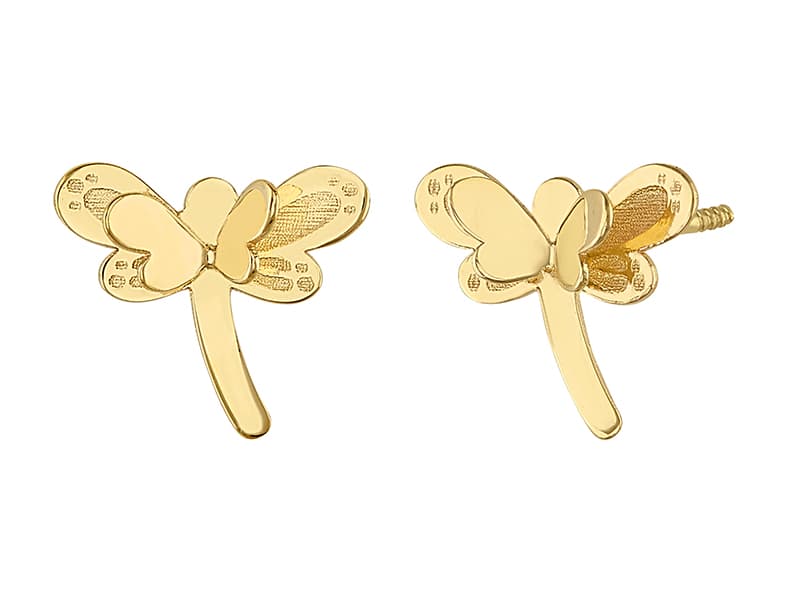 Libélula doble grabada doblada / Double folded dragonfly - Laser / Laser - Pulido / High Polish - N/A / N/A - Animales / Animals