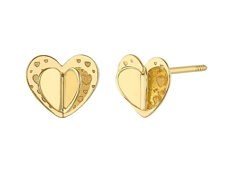 Corazón doble grabado doblado / Folded Double Heart - Laser / Laser - Pulido / High Polish - N/A / N/A - Corazones / Hearts