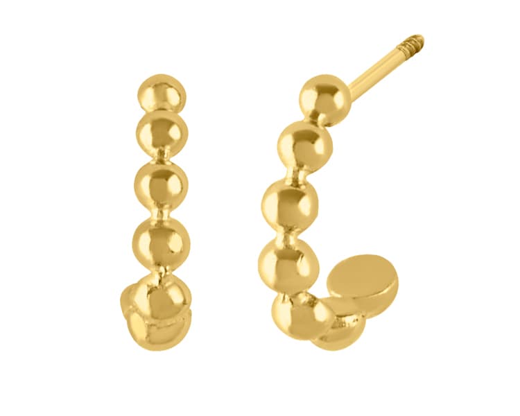 Arracada en C bolitas / C-hook earring with balls - Vaciado / Casting - Pulido / High Polish - N/A / N/A - Otros / Others