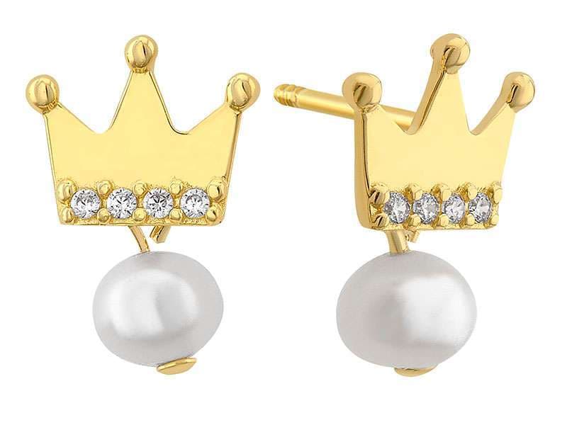 Corona con Perla Colgante / Crown with Dangling Pearl - Vaciado / Casting - Pulido / High Polish - Perla / Pearl  - Coronas / Crowns