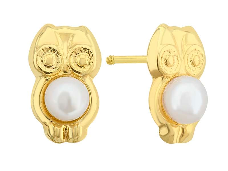 Buho centro con perla / Owl Center with Pearl - Troquelado / Stamping - Pulido / High Polish - Perla / Pearl - Animales / Animals