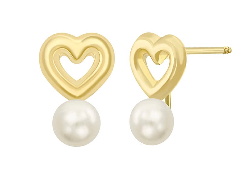 Corazon contorno con perla
