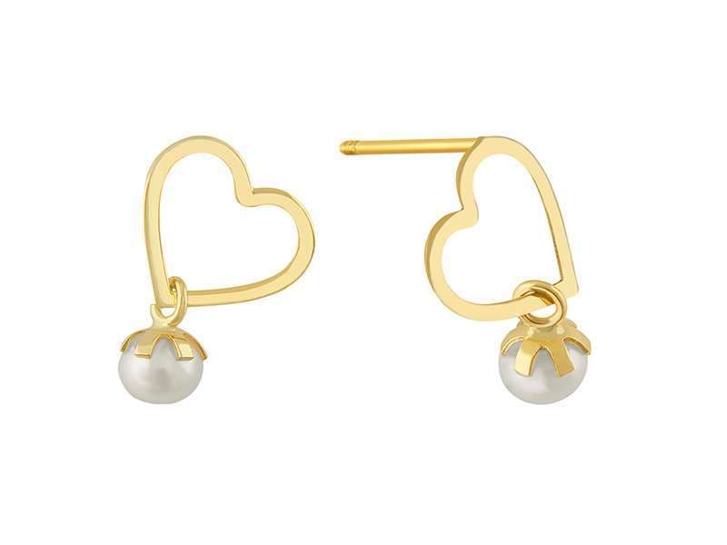 Corazón Grande con Perla / Large Heart with Pearl - Láser / Laser - Pulido / High Polish - Perla / Pearl  - Corazones / Hearts