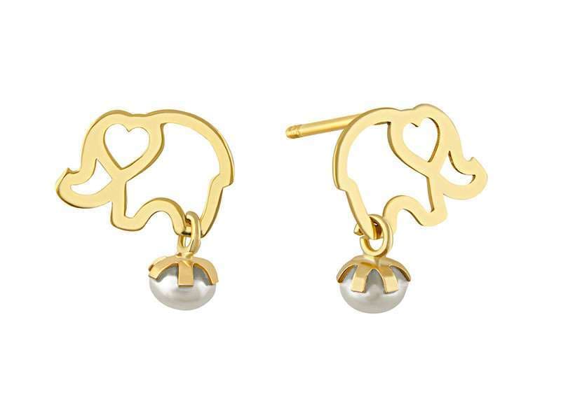 Elefante Grande con Perla / Large Elephant with Pearl - Láser / Laser - Pulido / High Polish - Perla / Pearl  - Animales / Animals