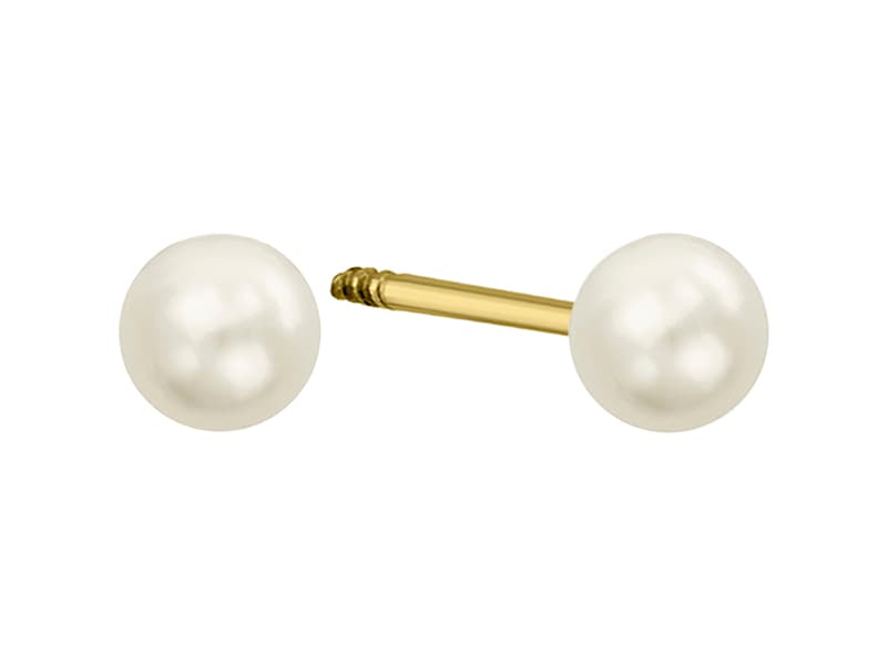 Perla 2.5mm / Round Pearl 2.5mm - Troquelado / Stamping - Pulido / High Polish - Perla / Pearl - Rectos Circonia (Rectos/Biselados) / Cubic Zirconia (Bezel/Round)