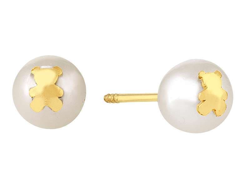 Perla con Mini Oso / Pearl 4.5mm with Bear - Láser / Laser - Pulido / High Polish - Perla / Pearl  - Animales / Animals