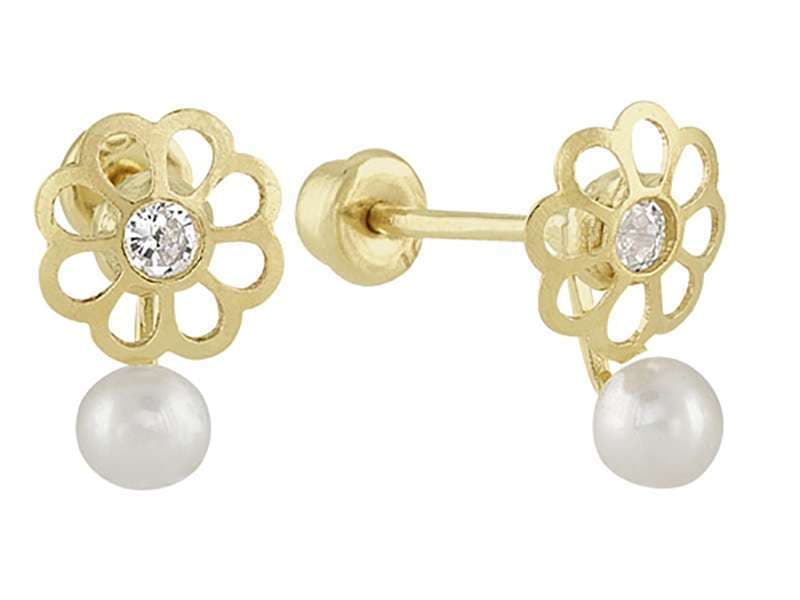 Tu Y Yo Rosetóncon Perla / Flower Cut with Pearl - Láser / Laser - Pulido / High Polish - Perla / Pearl  - Flores / Flowers