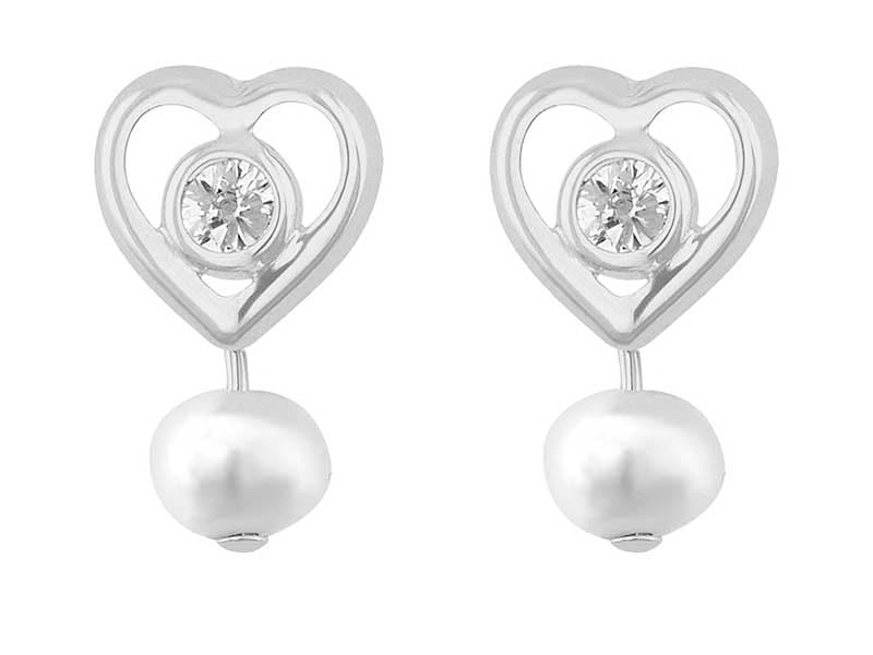 Corazn Bisel con Perla Bco / Heart White Bezel with Pearl - Troquelado / Stamping - Pulido / High Polish - Perla / Circonia / Pearl / Zirconia - Corazones / Hearts