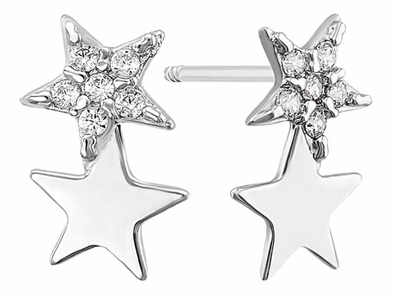Estrellas dobles oro blanco / White gold Double star - Vaciado / Casting - Pulido / High Polish - Circonia / Zirconia - Otros / Others