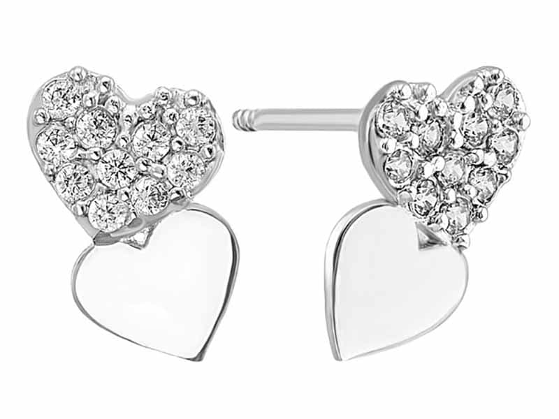 Corazones dobles oro blanco