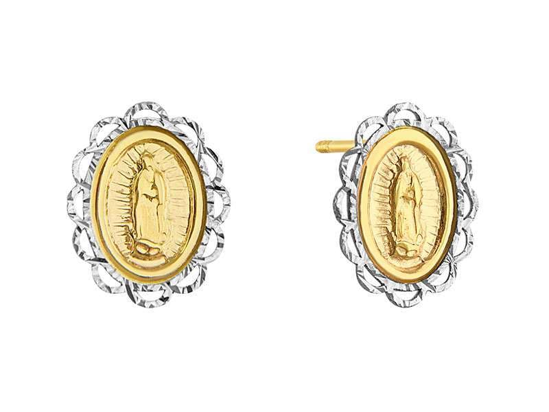 Medalla Virgen con Bisel Calado Bicolor