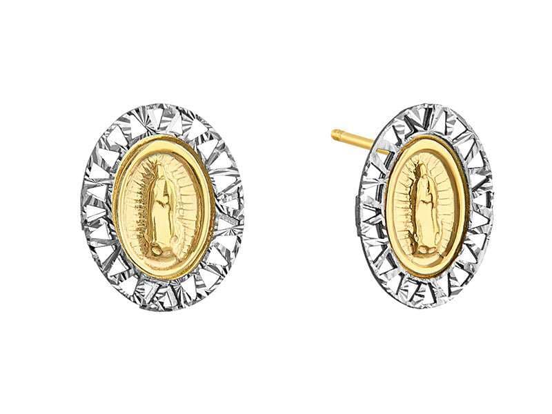Medalla Virgen Bisel Daimantado Bicolor / Virgen with White Diamond Cut - Troquelado / Stamping - Diamantado / Diamond Cut - N/A - Religiosos / Religious