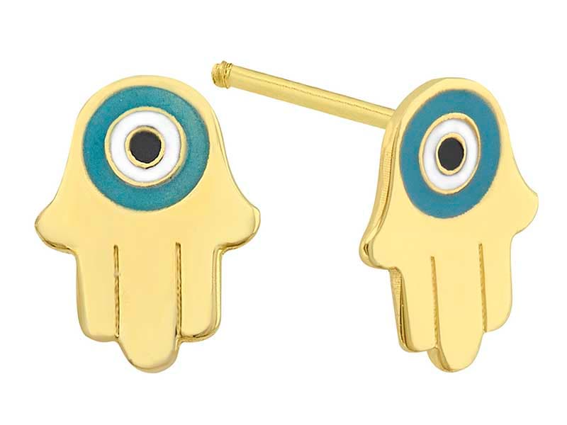 Mano fátima con ojo turco esmaltado (vac)