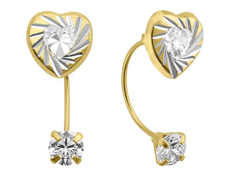 Curvo Corazón Brillante / Diamond Cut Heart Cz Telephone - Troquelado / Stamping - Diamantado / Diamond Cut - Circonia / Zirconia  - Corazones / Hearts