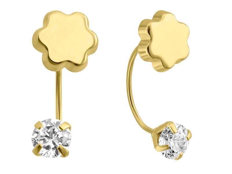Curvo Flor Basic / Basic Flower Telephone - Troquelado / Stamping - Pulido / High Polish - Circonia / Zirconia  - Flores / Flowers