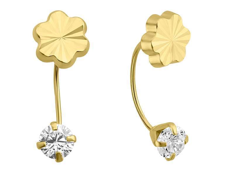 Curvo Flor Basic Diamantado / Diamond Cut Basic Flower Telephone - Troquelado / Stamping - Diamantado / Diamond Cut - Circonia / Zirconia  - Flores / Flowers