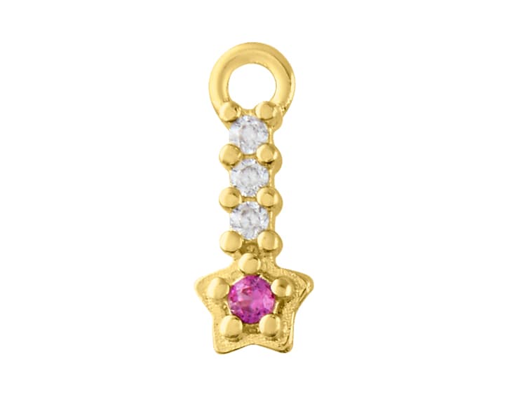 Circonias con estrella en charm recto / Zirconias with star in straight charm - Vaciado / Casting - Pulido / High Polish - Circonia / Zirconia - Otros / Others
