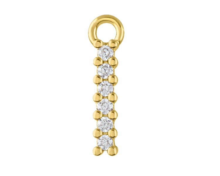 Barrita cz en charm recto / CZ bar in straight charm - Vaciado / Casting - Pulido / High Polish - Circonia / Zirconia - Otros / Others