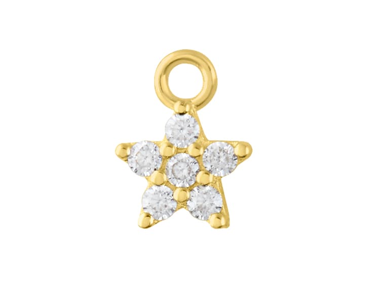 Estrella grande charm recto / Large star charm in straight - Vaciado / Casting - Pulido / High Polish - Circonia / Zirconia - Otros / Others
