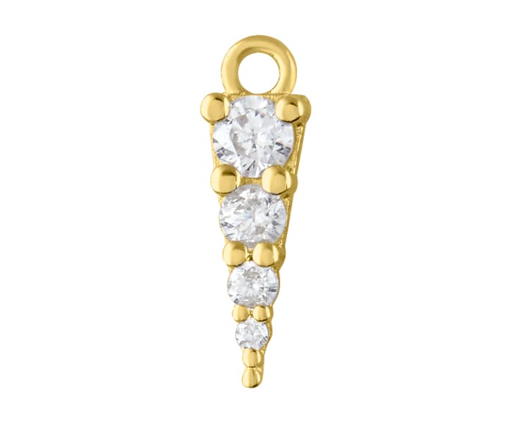 Pirámide cz charm recto / CZ pyramid charm in straight - Vaciado / Casting - Pulido / High Polish - Circonia / Zirconia - Otros / Others