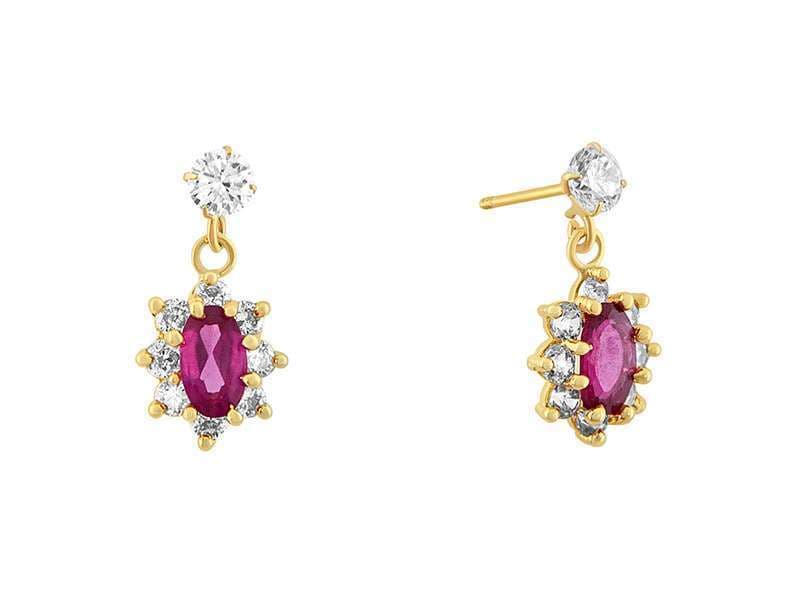 Oval Colgante Rubí / Oval Cubiz Zirconia Hanging Ruby - Vaciado / Casting - Pulido / High Polish - Circonia / Zirconia  - Otros / Others